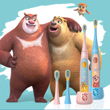 Children's Rechargeable Electric Automatic Toothbrush Sonic  Brush Silicone Head