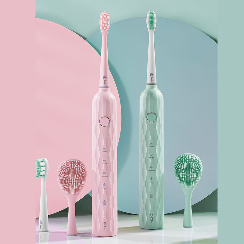 Electric Brush Head Sonic Rechargeable Toothbrush Waterproof A&G