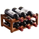 Modern Minimalist Multi-bottle Wine Grid Rack Storage Bamboo Solid Wood