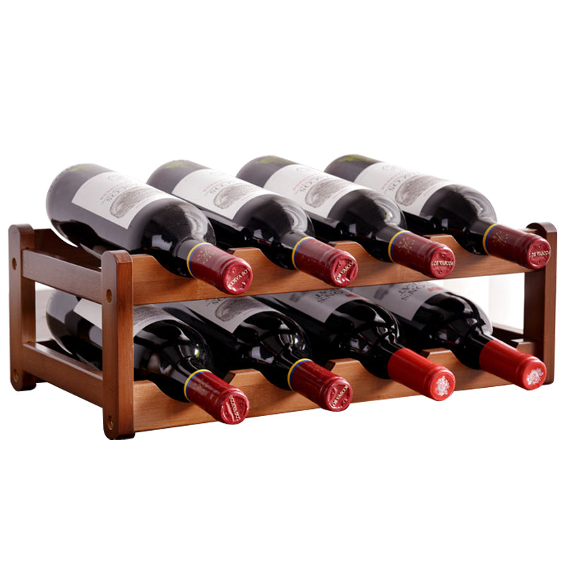 Modern Minimalist Multi-bottle Wine Grid Rack Storage Bamboo Solid Wood