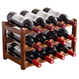 Modern Minimalist Multi-bottle Wine Grid Rack Storage Bamboo Solid Wood