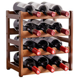 Modern Minimalist Multi-bottle Wine Grid Rack Storage Bamboo Solid Wood