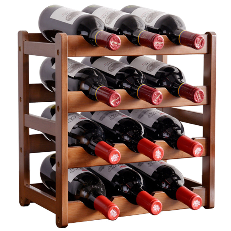 Modern Minimalist Multi-bottle Wine Grid Rack Storage Bamboo Solid Wood