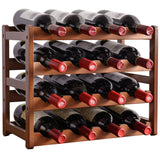 Modern Minimalist Multi-bottle Wine Grid Rack Storage Bamboo Solid Wood
