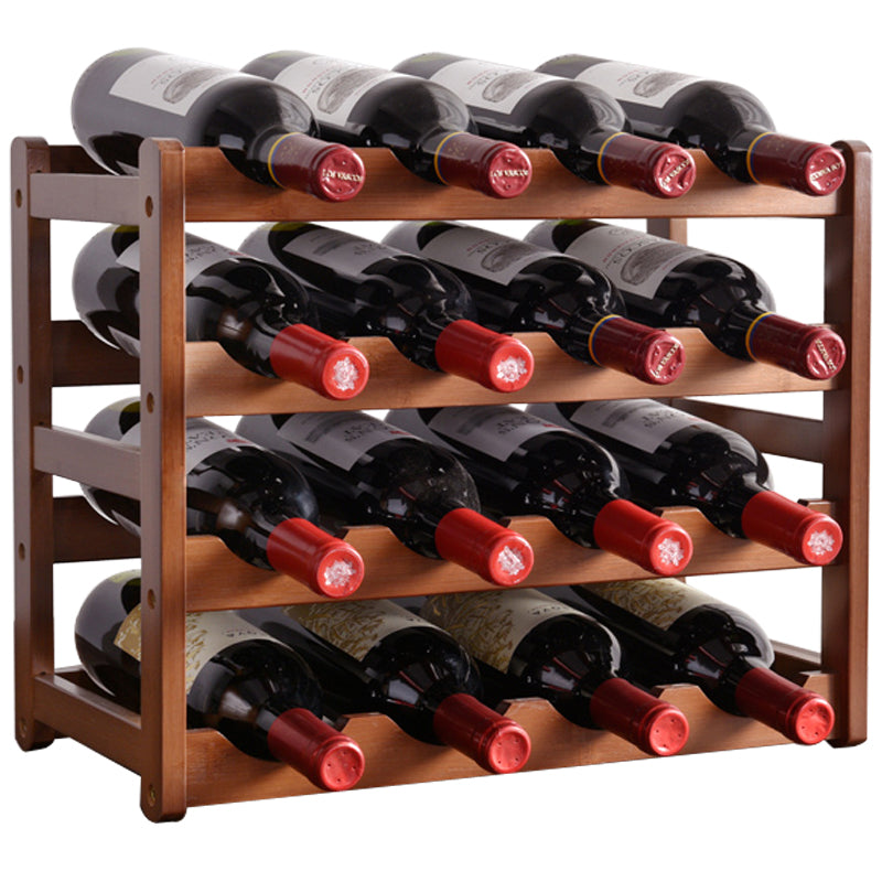 Modern Minimalist Multi-bottle Wine Grid Rack Storage Bamboo Solid Wood