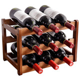Modern Minimalist Multi-bottle Wine Grid Rack Storage Bamboo Solid Wood