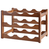 Modern Minimalist Multi-bottle Wine Grid Rack Storage Bamboo Solid Wood