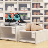 Stackable Transparent Sliding Shoebox Storage Box Plastic Drawer Organizer