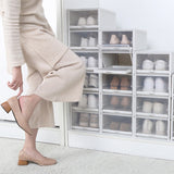 Stackable Transparent Sliding Shoebox Storage Box Plastic Drawer Organizer