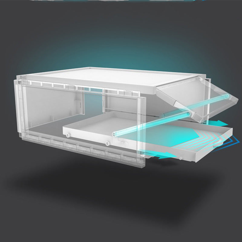 Stackable Transparent Sliding Shoebox Storage Box Plastic Drawer Organizer