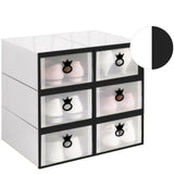 6pcs Stackable Clear Shoe Storage Box Organizer for Closet Sneaker Display Cabinet with Front Opening Drawer for Men Women Shoes