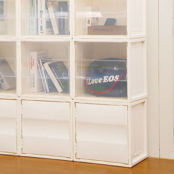 Cube Storage Cabinet Plastic Transparent Bookshelf Dustproof