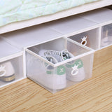 6pcs Stackable Clear Shoe Storage Box Organizer for Closet Sneaker Display Cabinet with Front Opening Drawer for Men Women Shoes