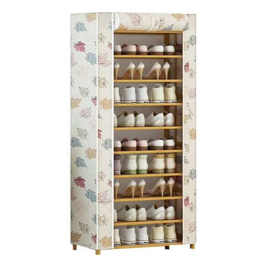 Multi-Layer Maple Leaf Style Cloth Shoe Cover Rack Shelf