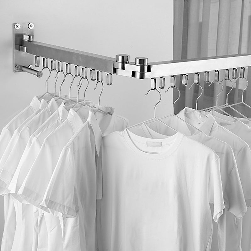 Balcony Folding Drying Rack Wall Hanging Indoor Telescopic Clothes Rod Push-pull
