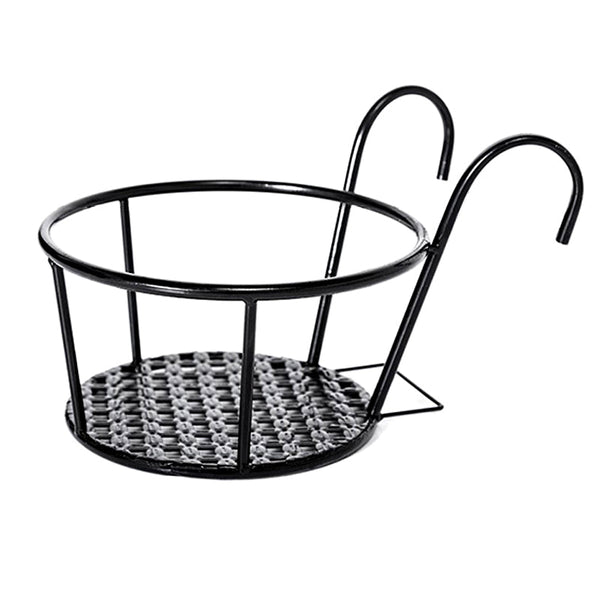 Balcony Flower Stand Iron Hanging Pot Hanger Railing Succulent Green Plant
