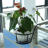 Balcony Flower Stand Iron Hanging Pot Hanger Railing Succulent Green Plant