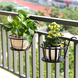 Balcony Flower Stand Iron Hanging Pot Hanger Railing Succulent Green Plant