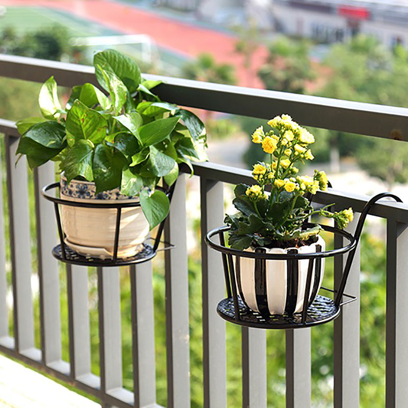 Balcony Flower Stand Iron Hanging Pot Hanger Railing Succulent Green Plant