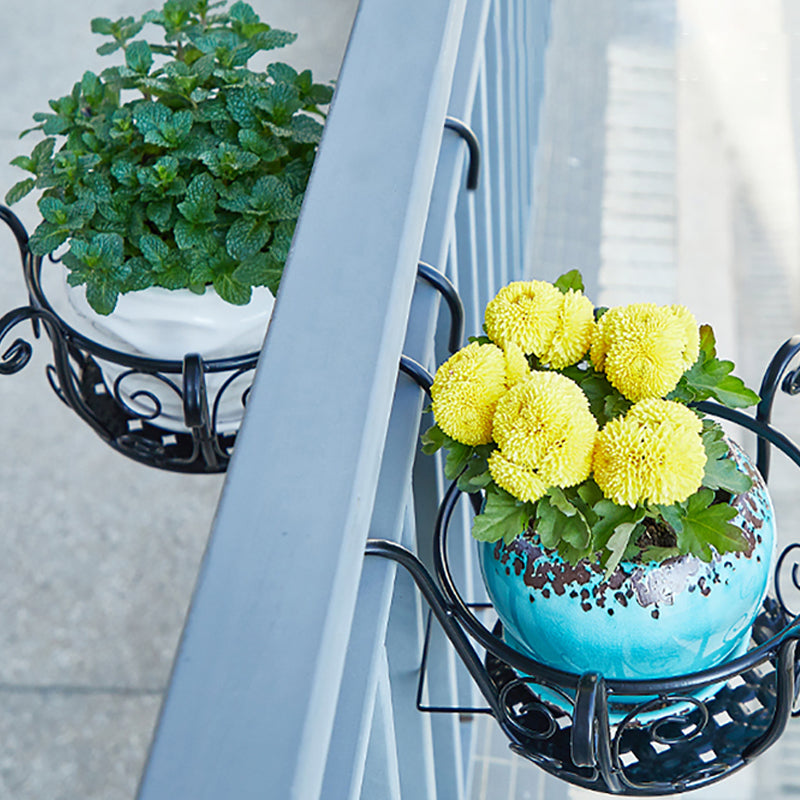 Nordic Balcony Flower Stand Decoration Shelf Wrought Iron Pot Hanger Green Plant