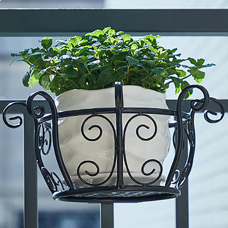 Nordic Balcony Flower Stand Decoration Shelf Wrought Iron Pot Hanger Green Plant