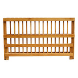 Kitchen Draining Dish Rack Bamboo Double Shelf Storage Tableware Countertop