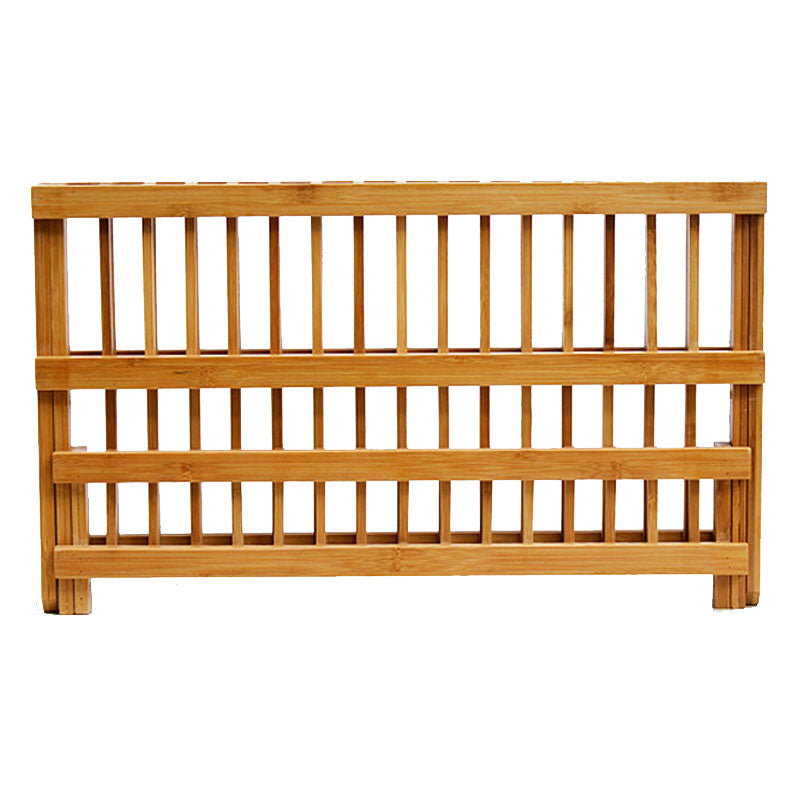 Kitchen Draining Dish Rack Bamboo Double Shelf Storage Tableware Countertop