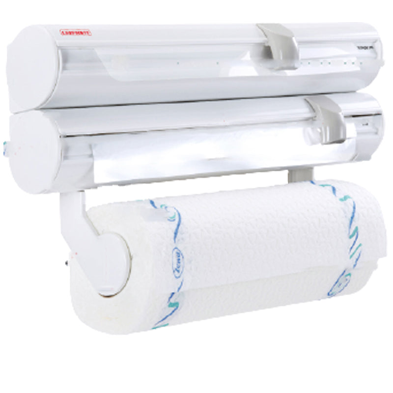 Perforated Kitchen Paper Towel Holder Plastic Wrap Foil Rack Wall-mounted Cutter