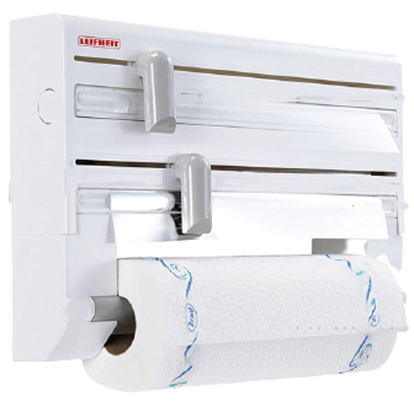 Perforated Kitchen Paper Towel Holder Plastic Wrap Foil Rack Wall-mounted Cutter