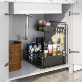Kitchen Storage Sliding Rail Seasoning Rack Rust-proof Bathroom Organizer