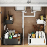 Kitchen Storage Sliding Rail Seasoning Rack Rust-proof Bathroom Organizer
