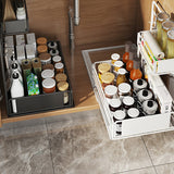 Kitchen Storage Sliding Rail Seasoning Rack Rust-proof Bathroom Organizer