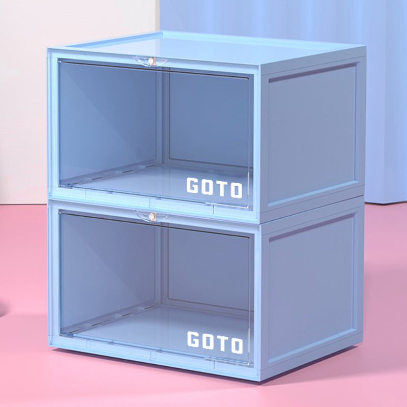 Multicolor Transparent Shoebox Side Opening Storage Box