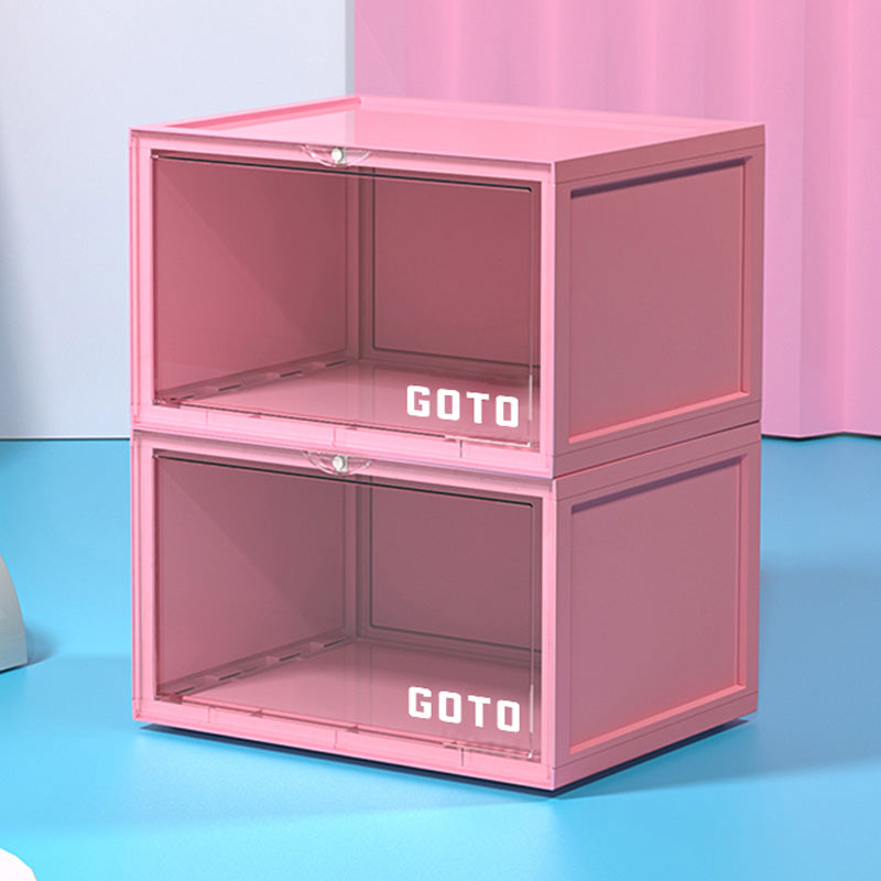 Multicolor Transparent Shoebox Side Opening Storage Box