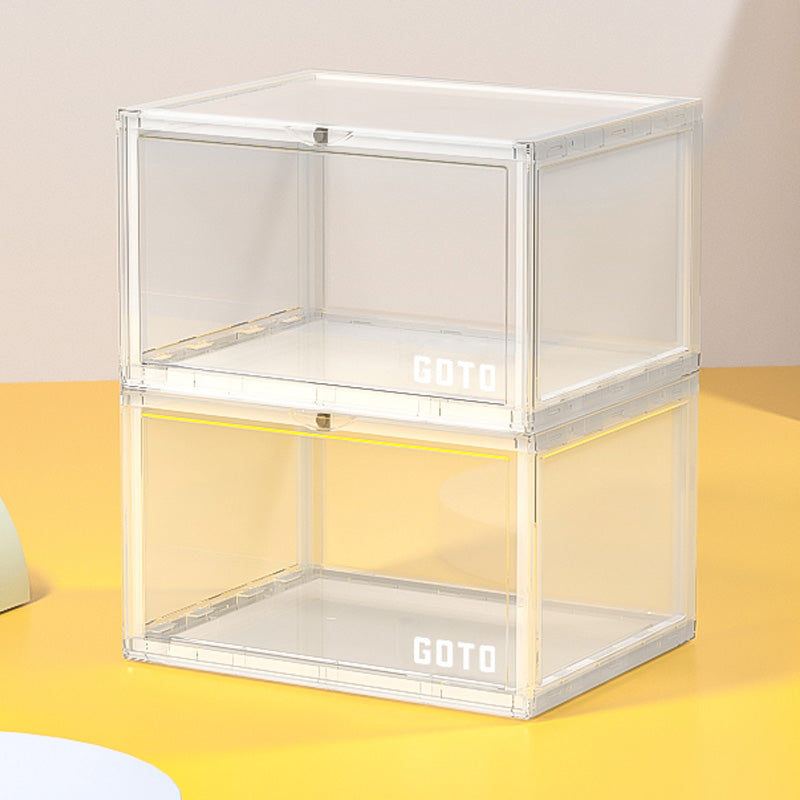 Multicolor Transparent Shoebox Side Opening Storage Box