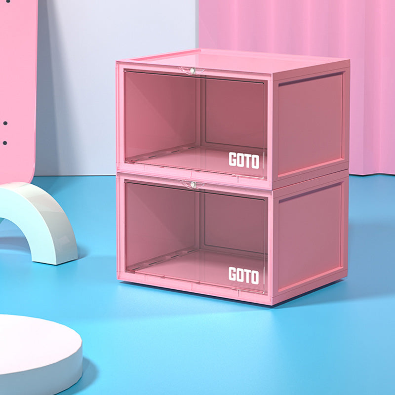 Multicolor Transparent Shoebox Side Opening Storage Box