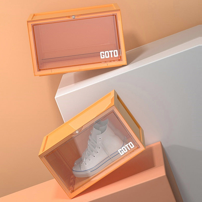 Multicolor Transparent Shoebox Side Opening Storage Box