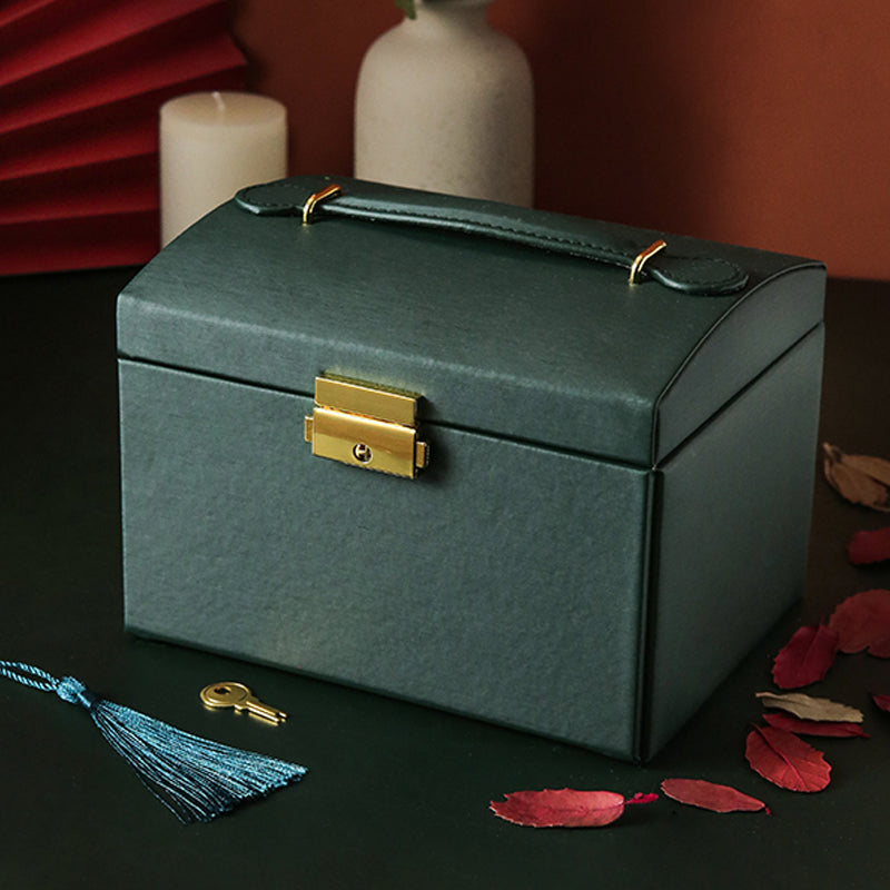 High-end Jewelry Box Earrings Necklace Storage Multi-layer With Lock