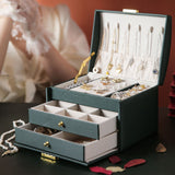 High-end Jewelry Box Earrings Necklace Storage Multi-layer With Lock