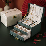 High-end Jewelry Box Earrings Necklace Storage Multi-layer With Lock