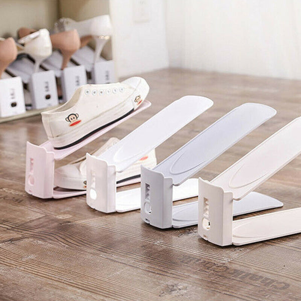 White Double Layer Shoe Anti Dust Storage Shoe Rack