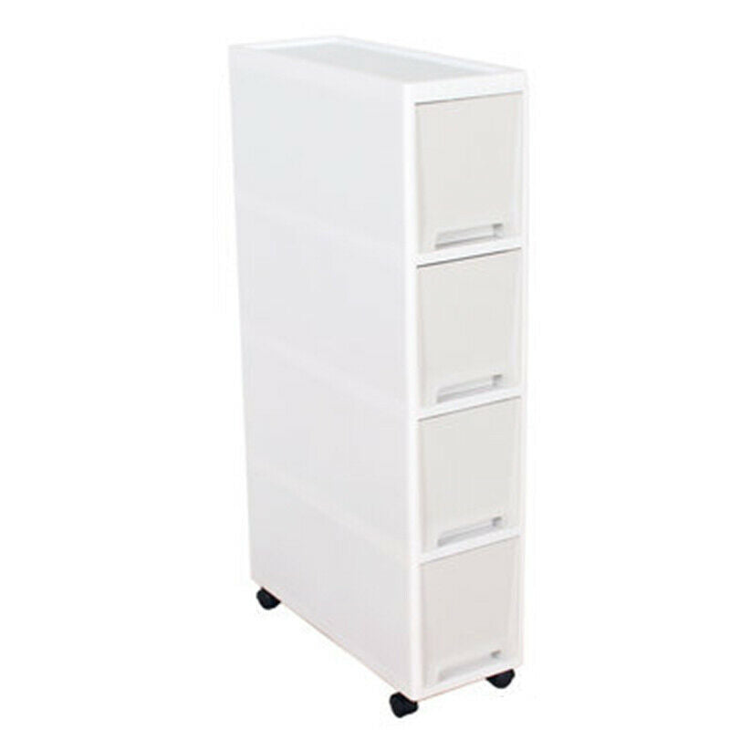 Kitchen Bathroom Wheeled Storage Box  Cabinet Drawer Type Ultra-narrow Slot Rack