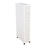 Kitchen Bathroom Wheeled Storage Box  Cabinet Drawer Type Ultra-narrow Slot Rack