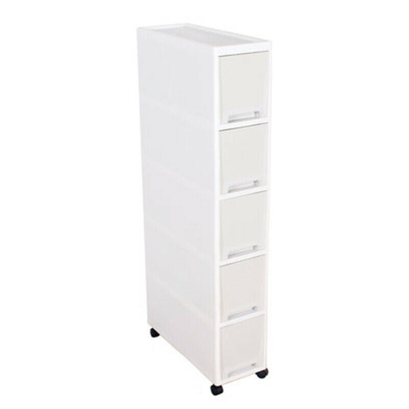 Kitchen Bathroom Wheeled Storage Box  Cabinet Drawer Type Ultra-narrow Slot Rack