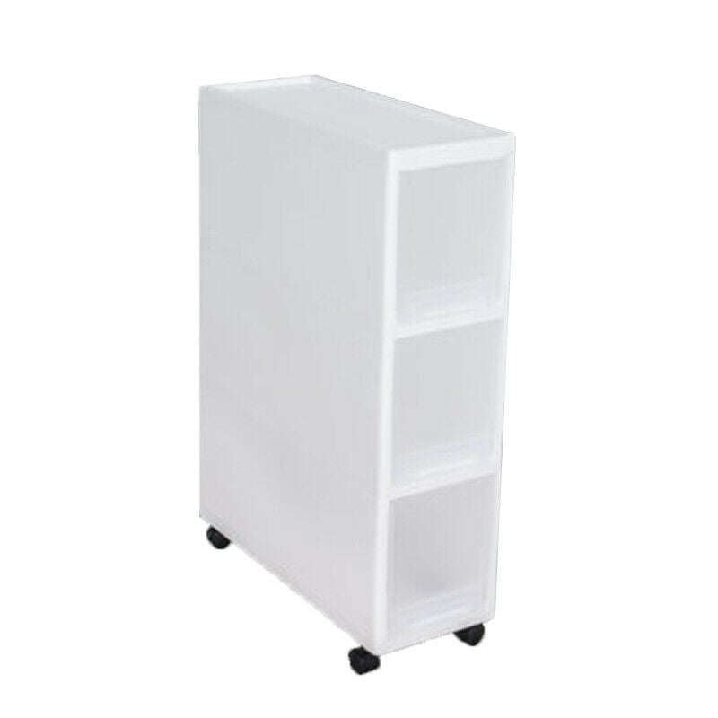 Kitchen Bathroom Wheeled Storage Box  Cabinet Drawer Type Ultra-narrow Slot Rack