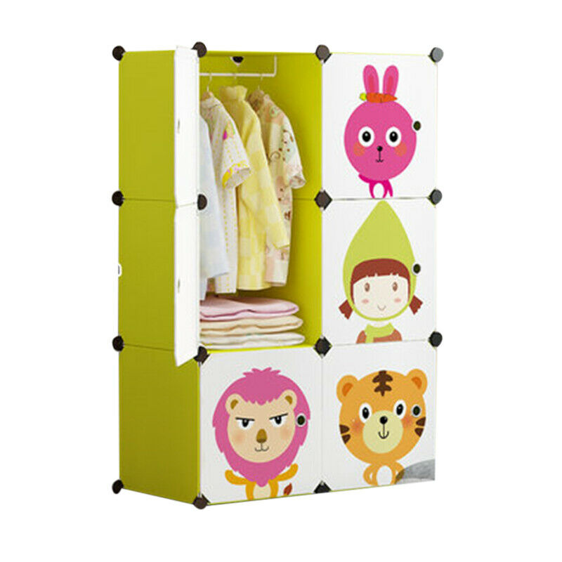 Children's Wardrobe Plastic Shelf Clothes Storage Cabinet