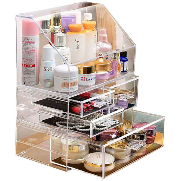 Transparent Acrylic Cosmetics Skincare Rack Organizer