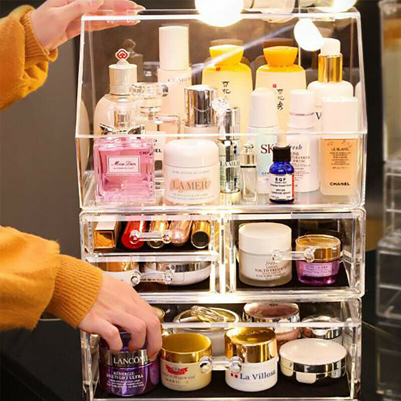 Transparent Acrylic Cosmetics Skincare Rack Organizer