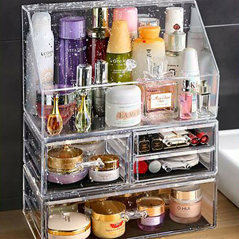 Transparent Acrylic Cosmetics Skincare Rack Organizer