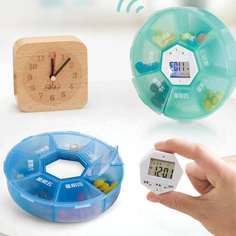 Smart Electric Medicine Box Pill Elder Reminder Voice Alarm Clock Timing Kit